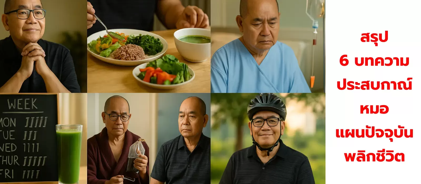 รวมซีรีส์หมอสำราญครบ 6 ตอน ถ่ายทอดเส้นทางฟื้นฟูสุขภาพด้วยน้ำผัก ธรรมชาติบำบัด และพลังแห่งสติ