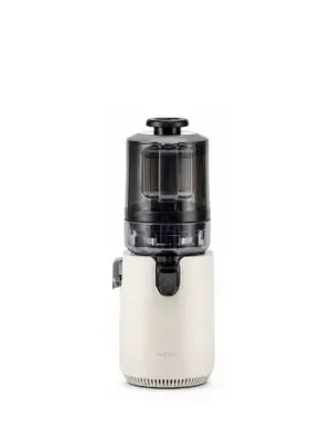 Hurom E50ST เครื่องสกัดเย็น Mega Hopper สี Mushroom White มุมด้านหน้า