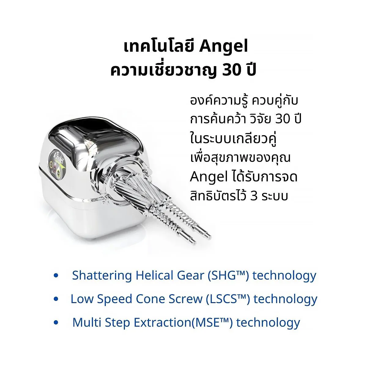 เครื่องคั้นแยกกากน้ำผักผลไม้ สกัดเย็น Angel Juicer